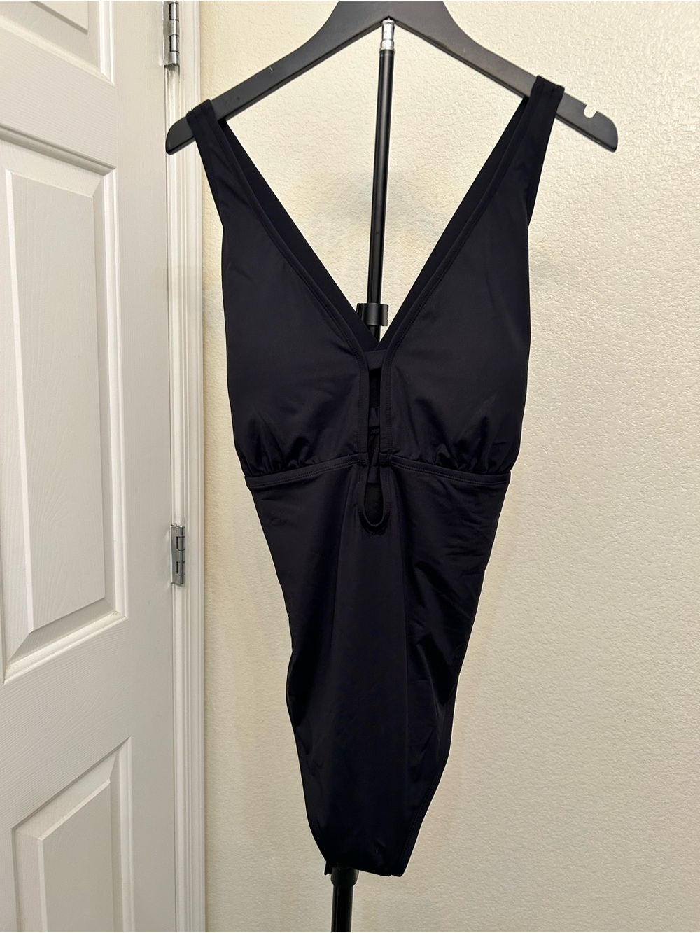 Lauren Ralph Lauren Black V-Neck One-Piece Swimsuit